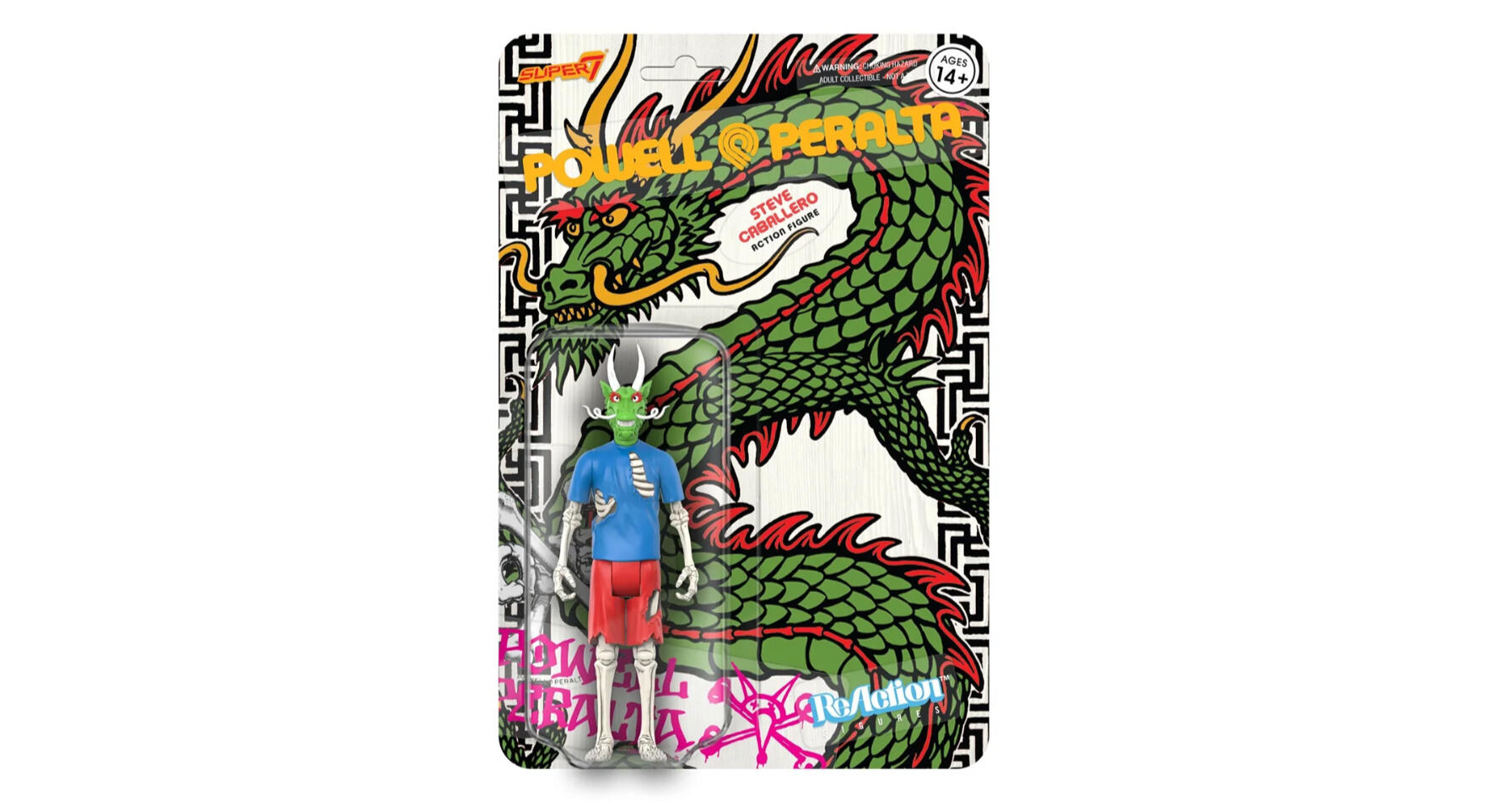 SUPER7 POWELL-PERALTA REACTION FIGURES WAVE 3 STEVE CABALLERO (CHINESE DRAGON) FIGURE OS